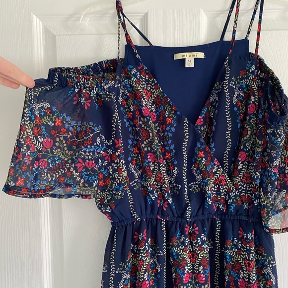 Navy blue and red summer dress - Picture 4 of 8